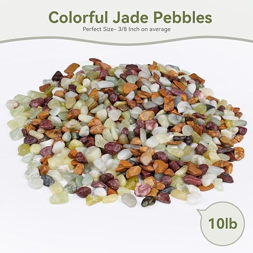 Pulovin 10 lbs Pebbles for Indoor Plants, Succulent Rocks, 3/8" Polished - Image 2