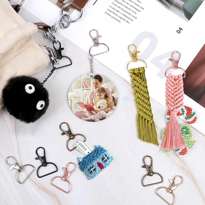 Swivel Clasp Hooks, Anezus 80Pcs Key Chain Clip Hooks, D Ring Clip Lanyard - Image 7