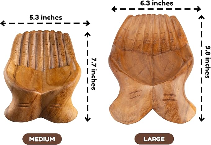 Carved Hands Offering Bowl - Image 2