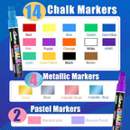 Window Chalk Markers for Cars Glass Washable, 20 Colors Jumbo Liquid Chalk - Image 4
