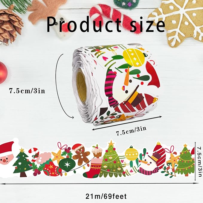 69 Ft Christmas Bulletin Board Border，Santa Claus Christmas Tree Trim Border - Image 2