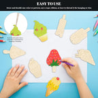 Subacy 80 PCS Unfinished Wood Cutouts 8 Styles DIY Wooden Spring Ornaments - Image 4