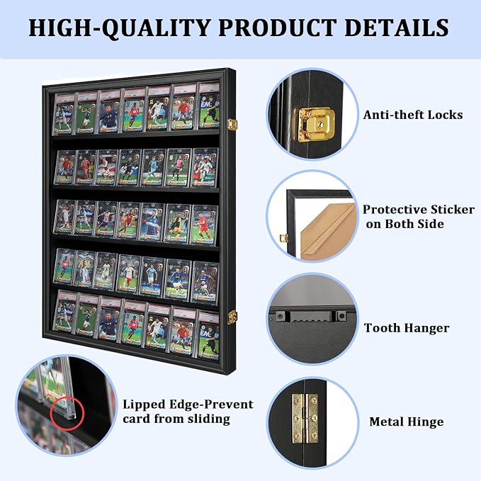35 Graded Sports Card Display Case 3 Pack- Baseball Card Display Frame - Image 4
