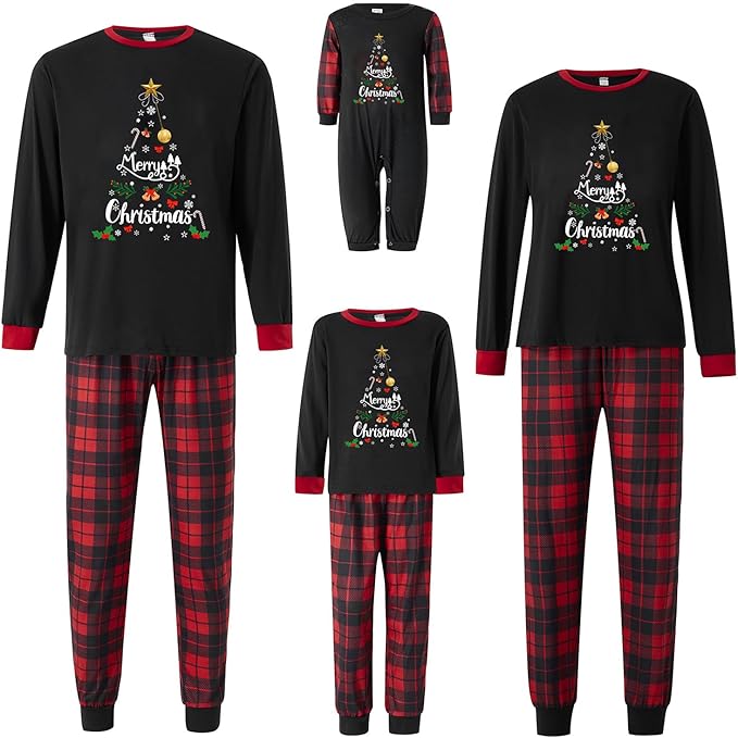 Awoscut Family Christmas Pajamas Matching Pajamas for Family, Xmas PJs Sets Holiday Sleepwear