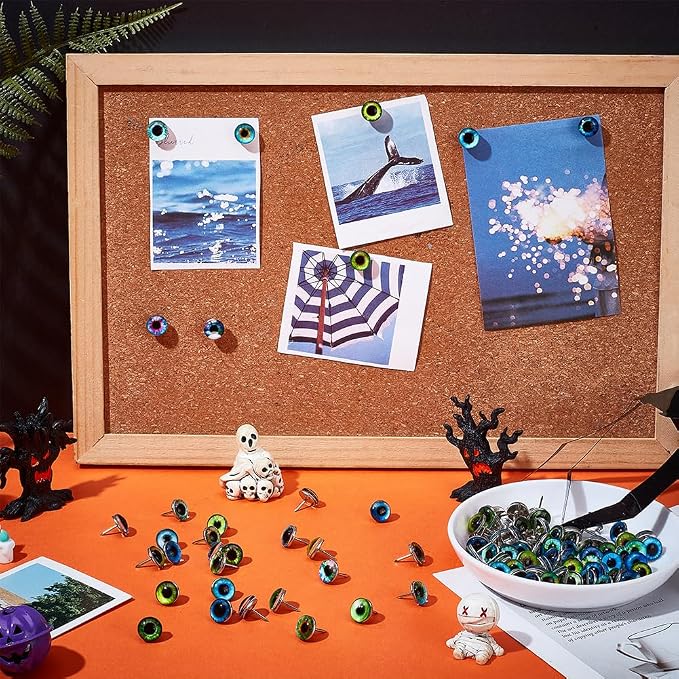 PH PandaHall 100pcs 50 Styles Eyeball Push Pins Thumb Tacks Mini Decorative - Image 5