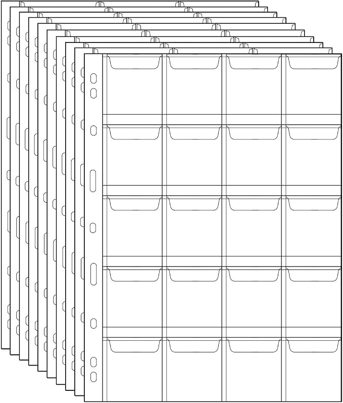200 Pocket Coin Binder Pages 1.77" Collection Album Holder 10 Pcs | OSOPOLA by OSOPOLA