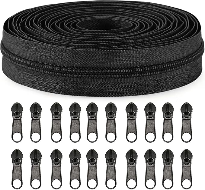 Sawoake #3 Nylon Coil Zippers by The Yard Bulk 10 Yards by Zipper