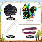 RoundFunny 80 Pcs Woodland Animals Scratch Card - Image 2