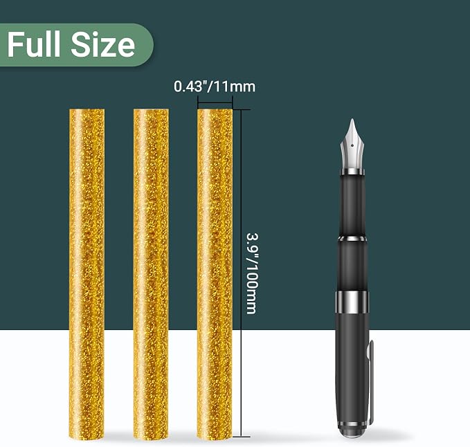 Glitter Gold Hot Glue Sticks, Manarty 48 PCS Full Size Hot Melt Glue Sticks - Image 2