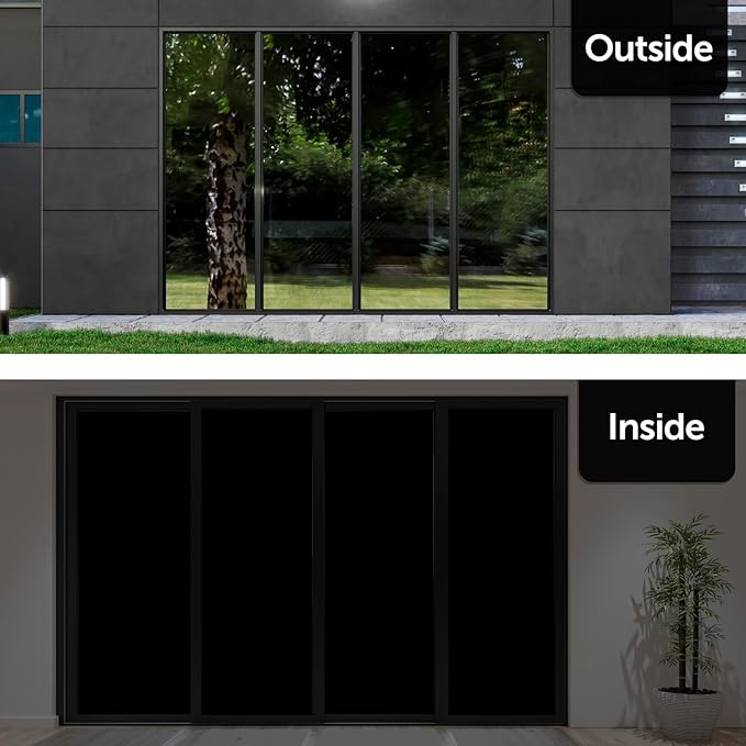 HIDBEA Mirror Blackout Window Film, 100% Light Blocking Room Darkening Window - Image 3