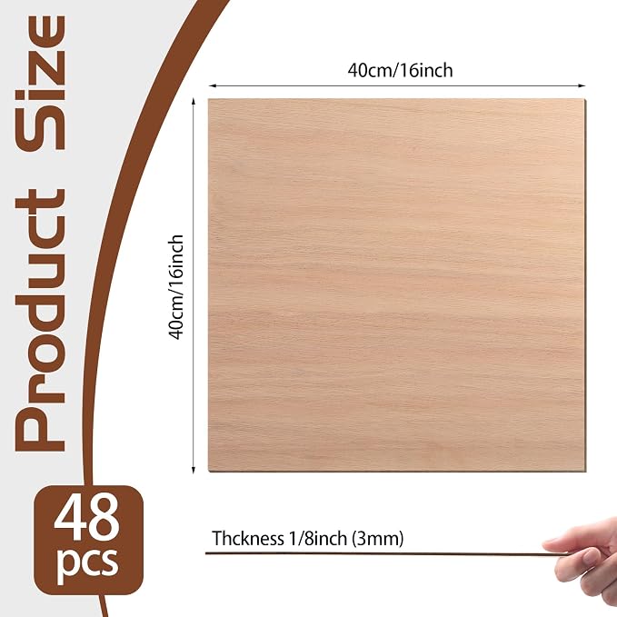 48 Pcs Mahogany Plywood Sheets, School DIY Projects, CNC Cutting, and Wood - Image 2