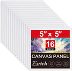 ESRICH Canvas Boards for Painting, 16 Pack Canvases 5x5 100% Cotton Small Paint by ESRICH