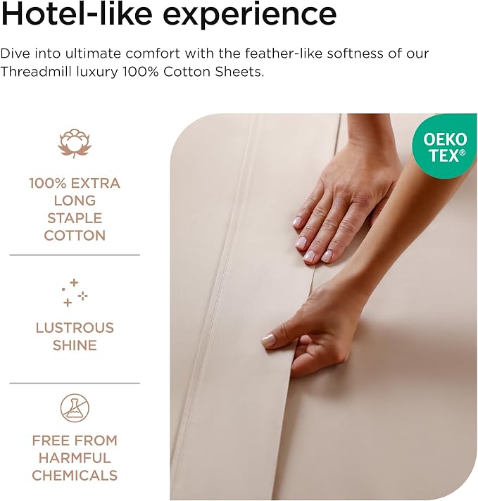 Threadmill Luxury 800 Thread Count Queen 100% Cotton Sheets - Image 3