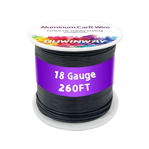 18Gauge Black Aluminum Crafts Wire 260FT, by ouwinway