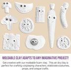 CALPALMY Air Dry Clay, Bulk 24-Pack White Moldable Foam Clay, Airdry Soft Clay - Image 4