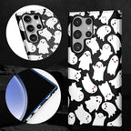 Case for Samsung Galaxy S23 Ultra Case, Halloween Ghosts Bats Design Hybrid - Image 2