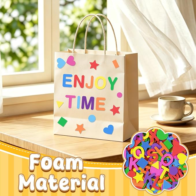 1490Pcs Foam Stickers for Crafts 8Colors Self Adhesive Foam Letter Shape - Image 4