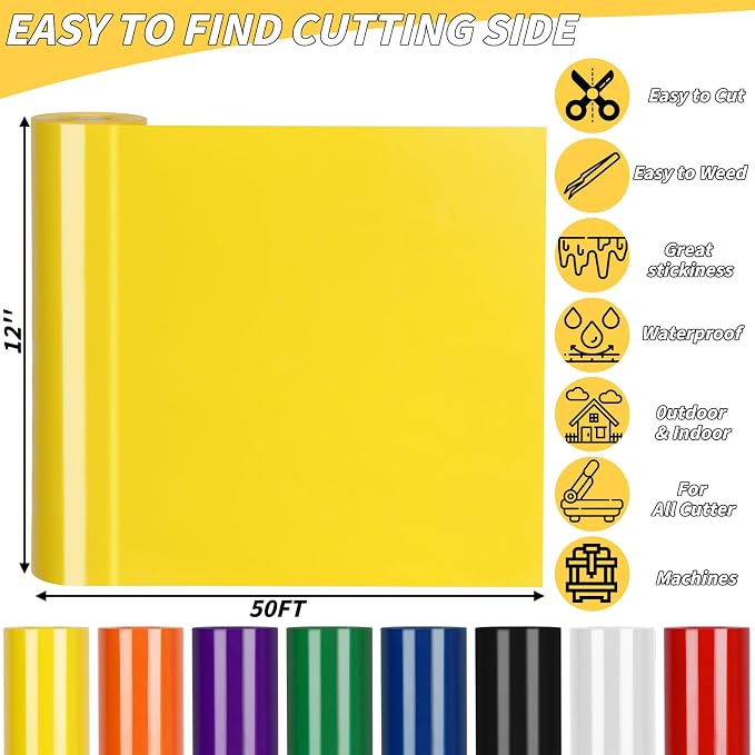 12" x 50 FT Yellow HTV Vinyl Roll Heat Transfer Iron On Vinyl - Image 2