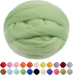 JeogYong Needle Felting Wool, 3.53oz Wool Roving Chunky Wool Yarn, Light Green by JeogYong