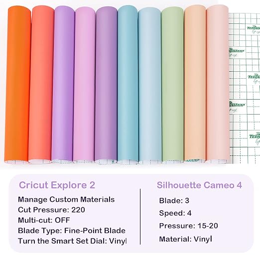 TECKWRAP 001 Matte Permanent Vinyl 12" x 12" 21 Colors - Image 3