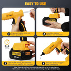 Cordless Hot Glue Gun for De-Walt 20V Battery - 100W Hot Glue Gun and 35PCS - Image 7