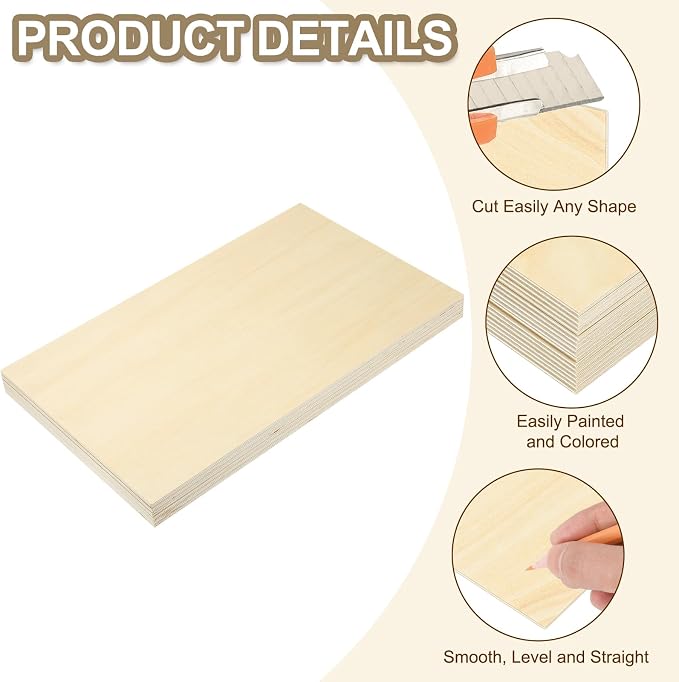PATIKIL 12x24x1/4 Basswood Sheets - Image 3