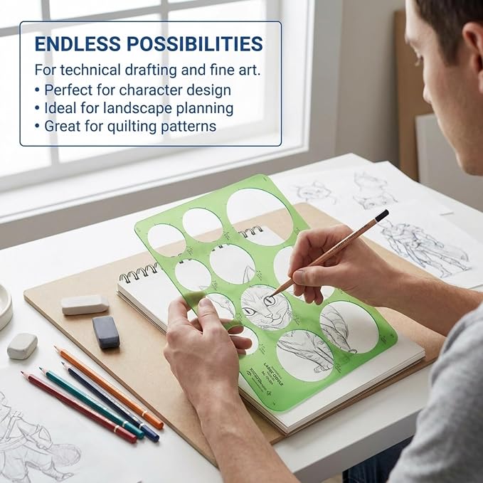ALVIN, Large Circles Guide Template, Drawing and Drafting Tool - Image 4