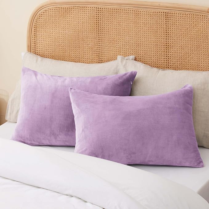 BEDELITE Flannel Pillowcases Standard Set of 2, Super Soft Fleece Pillow Case - Image 8
