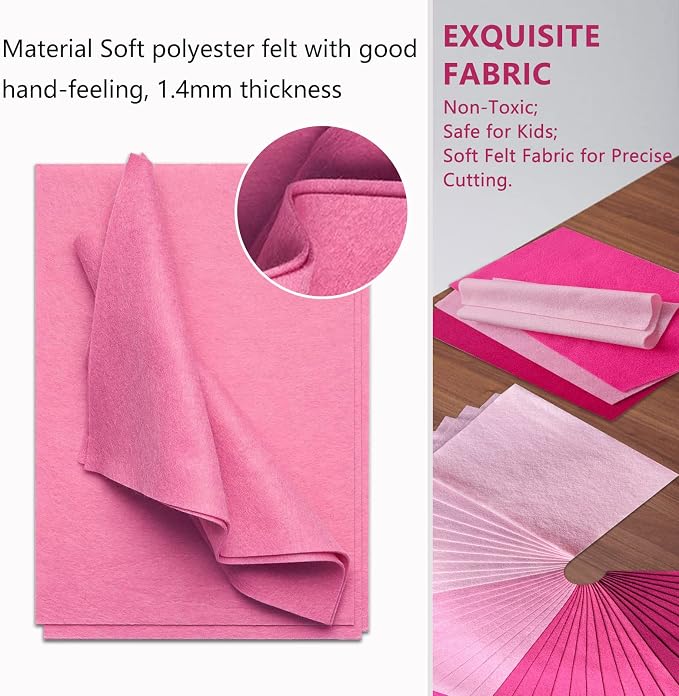 Jtnohx Soft Felt Sheets, 8x12 inches Assorted Craft Felt Fabric, 1.4mm Thick - Image 4