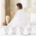Andency White Comforter Set Queen, 3 Pieces Boho Lightweight Bedding Comforter - Image 4