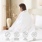Andency White Comforter Set King Size, 3 Pieces Boho Lightweight Bedding - Image 4