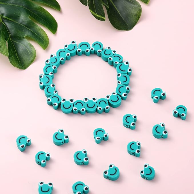 100pcs Frog Polymer Clay Spacer Beads by LUBINGSHINE
