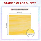 PATIKIL 4 x 4 Inch Transparent Stained Glass Sheets, 2 Sheets Mosaic Glass - Image 2
