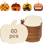 60 Pcs Pumpkin Wooden Cutouts Thanksgiving Unfinished Wood Crafts Pumpkin by Adboros