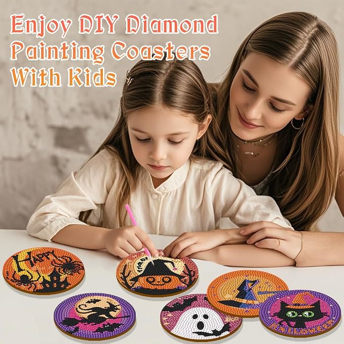 EWJRNSF 6 PCS 5D Diamond Painting Coasters Kits - Image 8