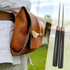 2 Pcs Scratch Awl Tool, with Wooden Handle, Leather Awl Punch Tool, Tailors Awl - Image 2