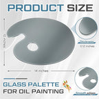 Nuanchu 10 x 14 Inch Handy Oval Neutral Grey Tempered Glass Palette - Image 3
