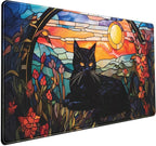 Mechanical Cattle Black Cat Desk Mat Vintage Sunset XXL Large Mouse Pad Laptop by Mechanical+Cattle