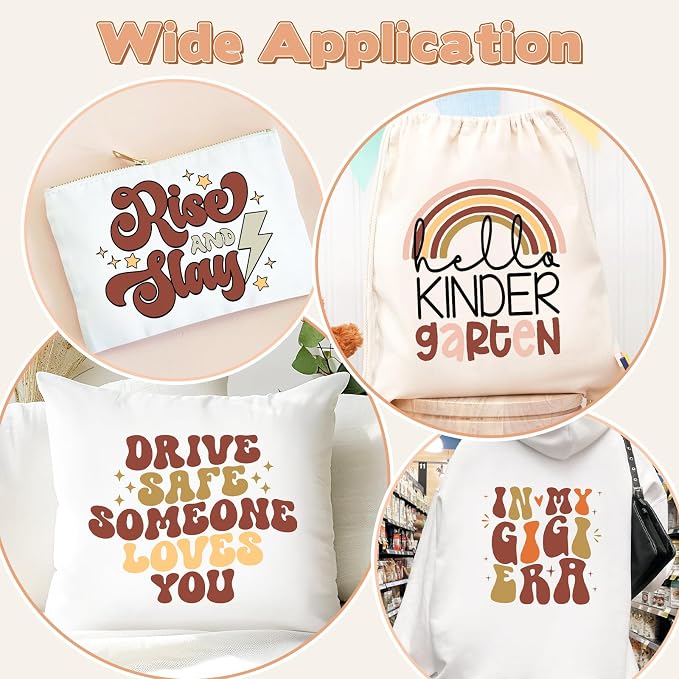 HTVSTD Maroon Brown Boho HTV Heat Transfer Vinyl 8pcs 12×10in | Vivid Color - Image 4