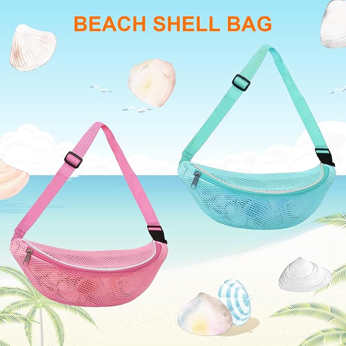 Mesh Beach Bag for kids, Shell Bags for Beach, Fanny Pack Shell Bags for - Image 4