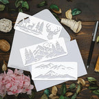 INFUNLY 15Pcs Forest Mountain Painting Stencil - Image 7