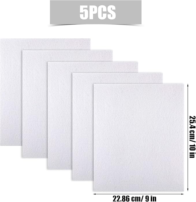 Savita 5pcs 25.4 x 22.8cm/10 x 9 inch 3mm Thick Felt Sheets, Stiff Felt Fabric - Image 2