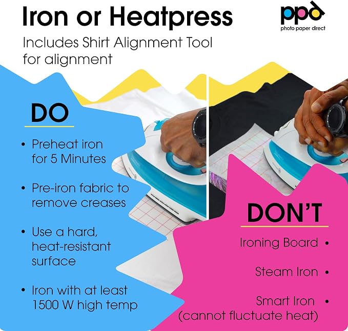 PPD 40 Sheets 8.5x11" Iron-on Heat Transfer Paper Mixed Fabrics Inkjet | Mixed - Image 7