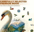 Swan Dream Puzzles Adults Gifts Wooden 90 Pieces 8.5 * 8in - Image 3