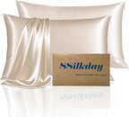 Mulberry Silk King Size Pillow Cases Set of 2, Ultra Smooth Soft Breathable by Unknown
