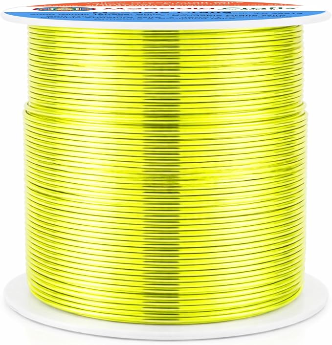 Mandala Crafts 20 Gauge Yellow Green Anodized Aluminum Craft Wire, 100 FT | - Image 2