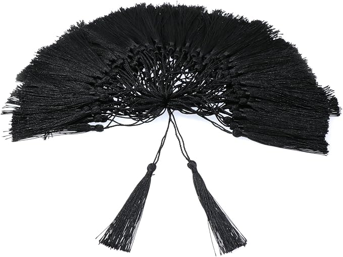 VAPKER 100 Black Silky Tassels 13cm/5-Inch by VAPKER