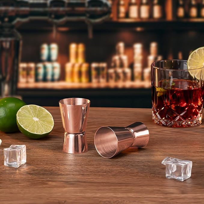 Briout Jigger for Bartending, Flat Edge Rose Gold - Image 7
