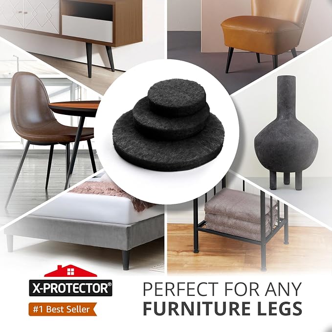 Felt Furniture Pads 235PCS X-Protector Huge Quantity of Black Furniture Pad | - Image 2