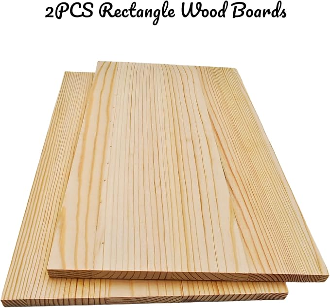 2PCS Rectangle Wood Boards Unfinished Wood Blocks - Image 2